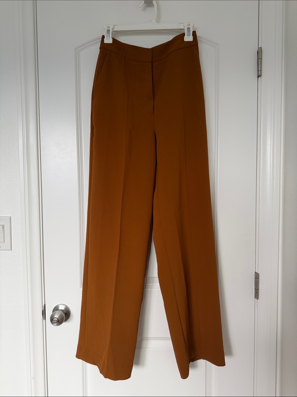 Aritzia Wilfred Wide-Leg High-Rise Pants in Rich Chesnut
